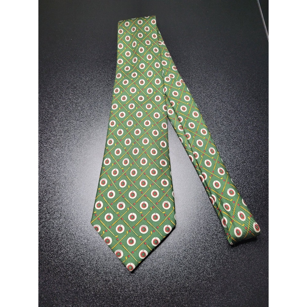 Chanel Men's Necktie Green Golf Novelty Silk 3.75 x 58 Excellent - Picture 7 of 7